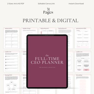 Business Owner Planner | Goal Setting Planner | CEO Mindset Workbook | Entrepreneur Templates | A4 A5 Canva