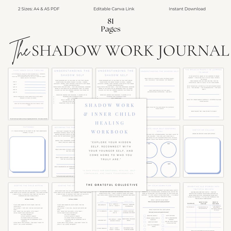 Shadow Work Journal | Self Discovery & Inner Healing Workbook | PDF A4 ...