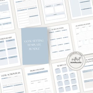 Vision Setting Template Goal Setting Self Improvement Journal Printable, Life Planner Editable ...