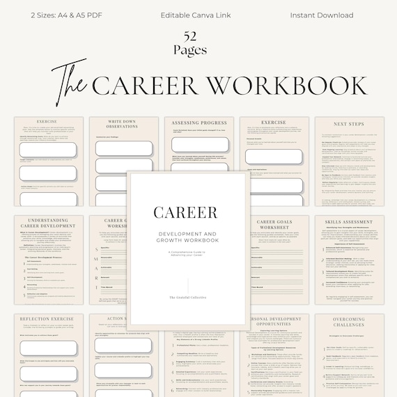 Career Planning Workbook | Career Development Planner | Career Goals Workbook | Career Change Planner