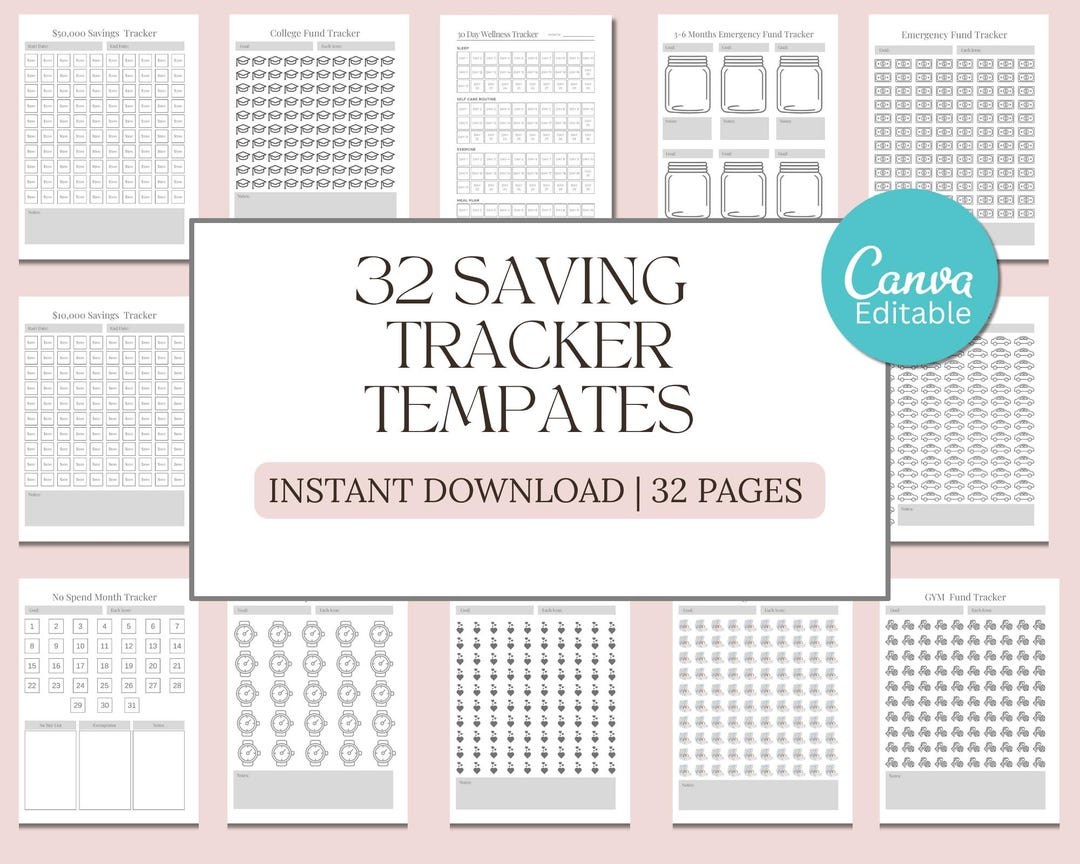 Money Saving Challenge Printable Templates (A4 & A5) Instant Download ...