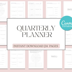 Quarterly Goal Planner: A4/A5 Printable PDF & Canva Template