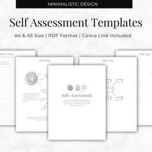 Self-Assessment Planer Vorlage Bearbeitbar Canva | A4 A5 Persönliches Wachstum PDF | Reflektion, Denkweise & Ziele Arbeitsmappe zum ausdrucken