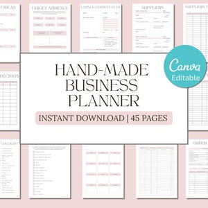 Handmade Business Planner PDF | 45 Page A4 Printable for Etsy Sellers | Product Pricing, Order Tracker, Inventory, Goals (Personal Use)