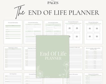 End of Life Planner | If I Die Binder | Estate Planning Binder | Important Documents Organizer | A4 A5 Canva