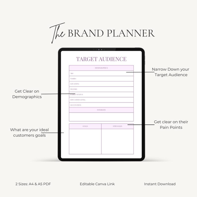 Small Business Planner | Brand Identity Kit | Business Binder | Printable PDF A4 A5 Canva Editable