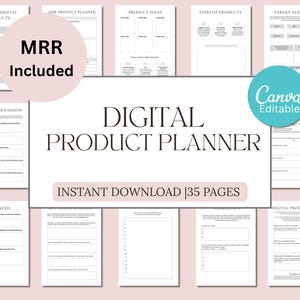 Digital Business Planner Canva + PDF | 42 Page A4 A5 Editable Offers, Goals, Funnel, Finance & Audience Builder | MRR Online Biz Kit