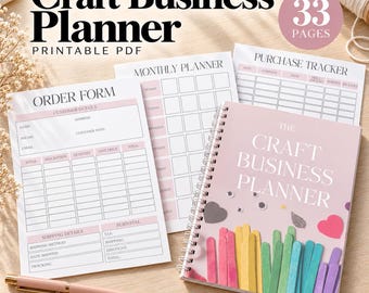 Craft Business Planner, Business Workbook Printable, Handmade Products Editable Binder Inserts