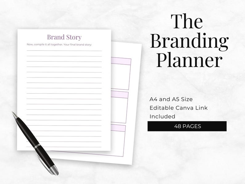 Branding Planner | Editable Canva Template | Brand Identity Workbook A4 ...