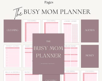 The Busy Mom Planner, Printable PDF A4, A5, Editable in Canva, Instant Download