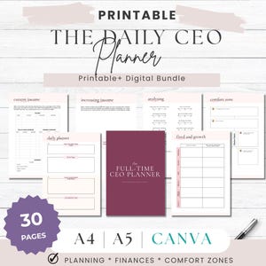 Planejador diário do CEO: Negócios e Produtividade - Caderno de exercícios imprimível no Canva