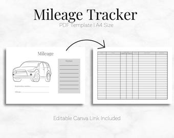 Small Business Expense Tracker | Mileage Logbook | Tax Deduction Tracker | PDF A4 A5 Canva Editable