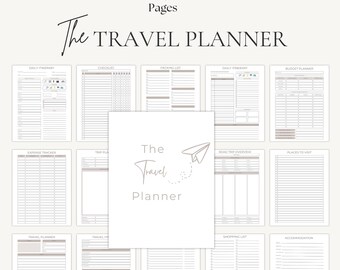 Digital Travel Planner | Trip Itinerary Template | Travel Diary Printable | PDF A4, A5 Canva Editable