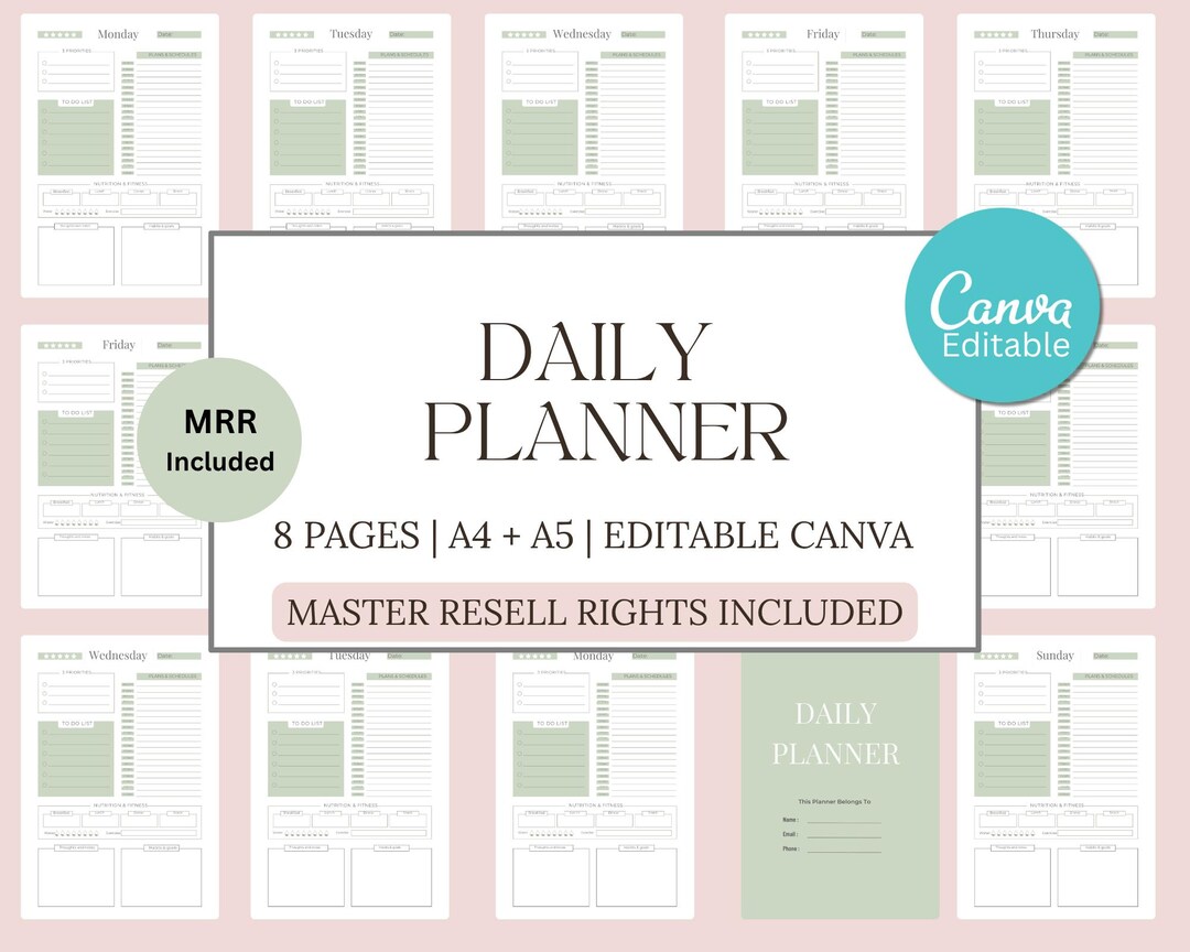 2026 Daily Planner Printable Templates (A4 & A5 Inserts) Instant PDF ...