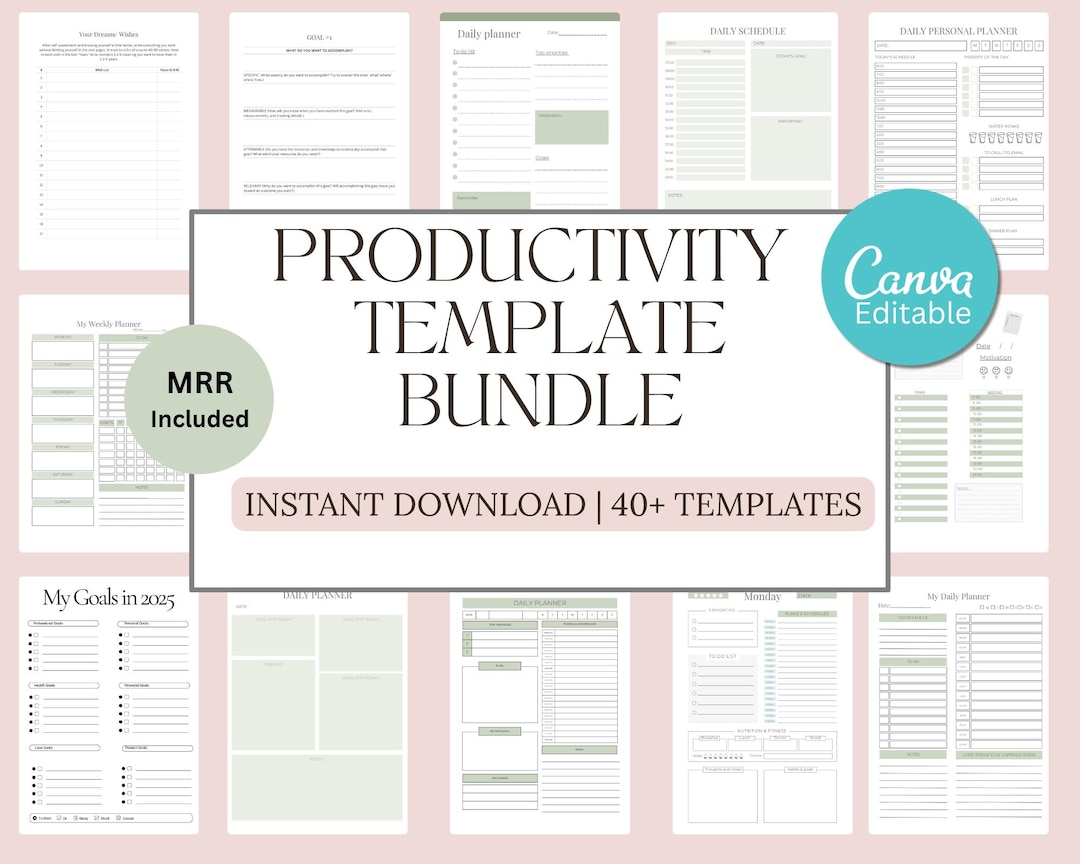 Productivity Journal Example Productivity Journal Templates & Project Planner (A4 and A5) Instant ...