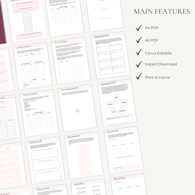 Business Owner Planner | Goal Setting Planner | CEO Mindset Workbook | Entrepreneur Templates | A4 A5 Canva