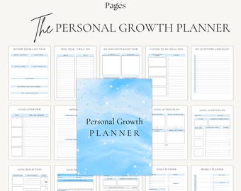 Personal Growth Life Reset Planner, Printable PDF A4, A5, Editable in Canva, Instant Download
