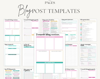 Content Planner for Bloggers | Blog Post Planner Printable | SEO Calendar & Planning Pages | A4 A5 Canva