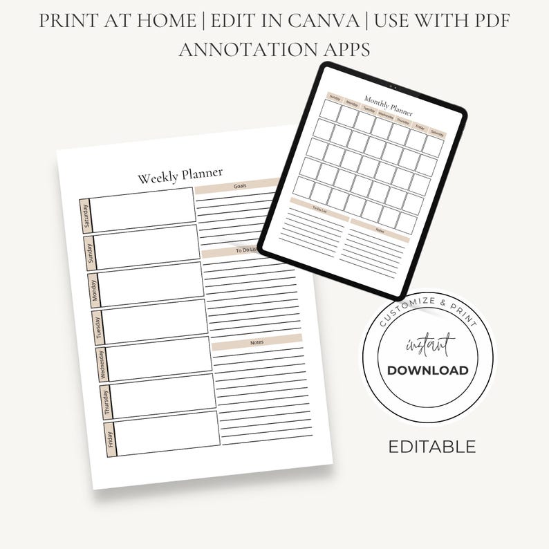 Home Management Binder | Family Command Center | Household Planner | Canva PDF