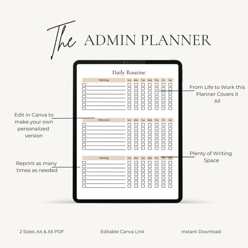 Home Management Binder | Family Command Center | Household Planner | Canva PDF