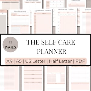 Nourish Your Soul: Self Care Journal with Guided Prompts & Wellness Tracker - Instant Download