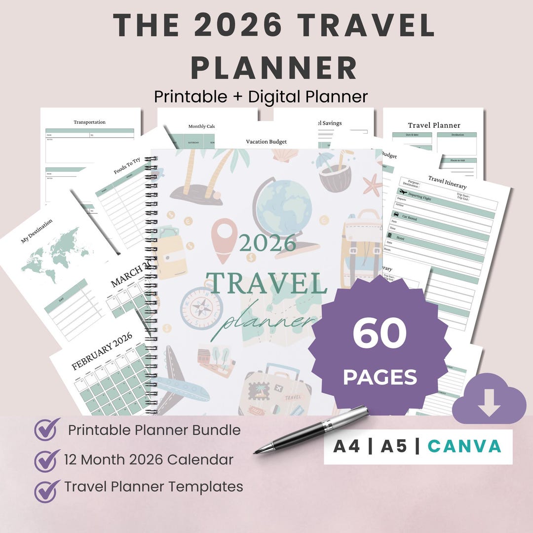 2026 Travel Planner Trip Organizer Itinerary Budget Template Etsy Il Hvbc 