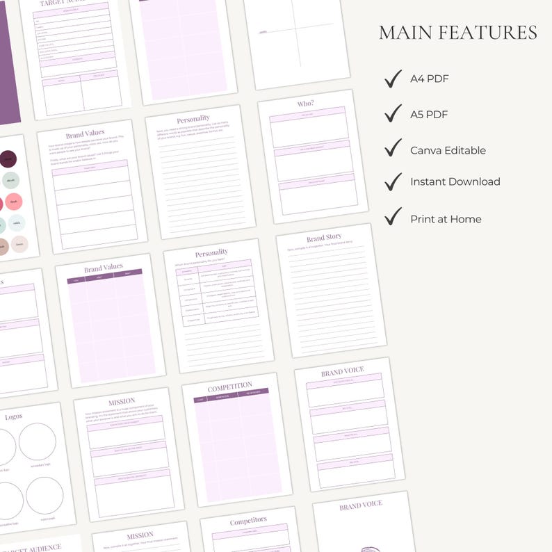 Small Business Planner | Brand Identity Kit | Business Binder | Printable PDF A4 A5 Canva Editable