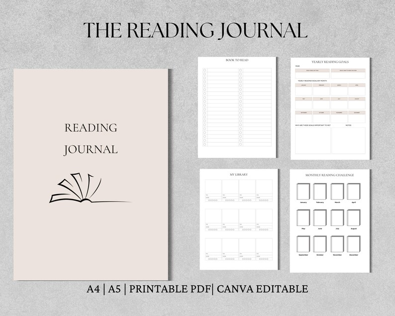 Digital Reading Planner | 2026 Reading Workbook | Reading Tracker ...