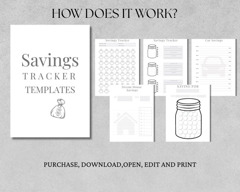 Saving Tracker Templates (A4 & A5 Inserts) Instant PDF Download, Canva ...