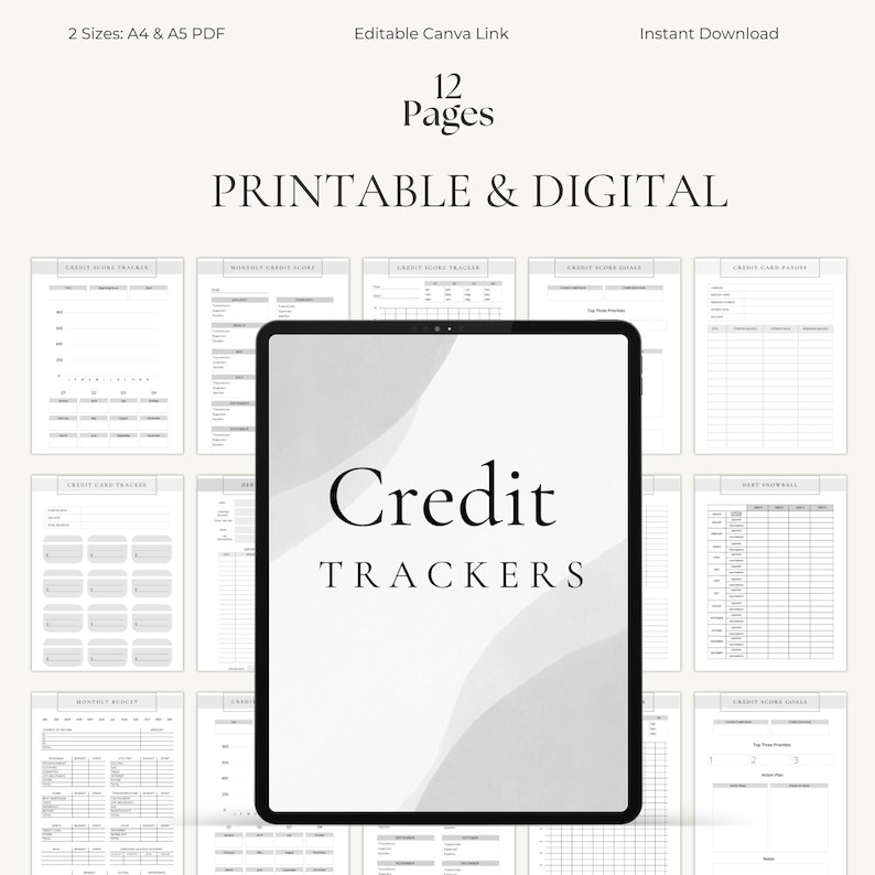 Budget Planner Printable Templates | Money Saving Binder | Personal Finance Tracker | PDF A4 A5 Canva