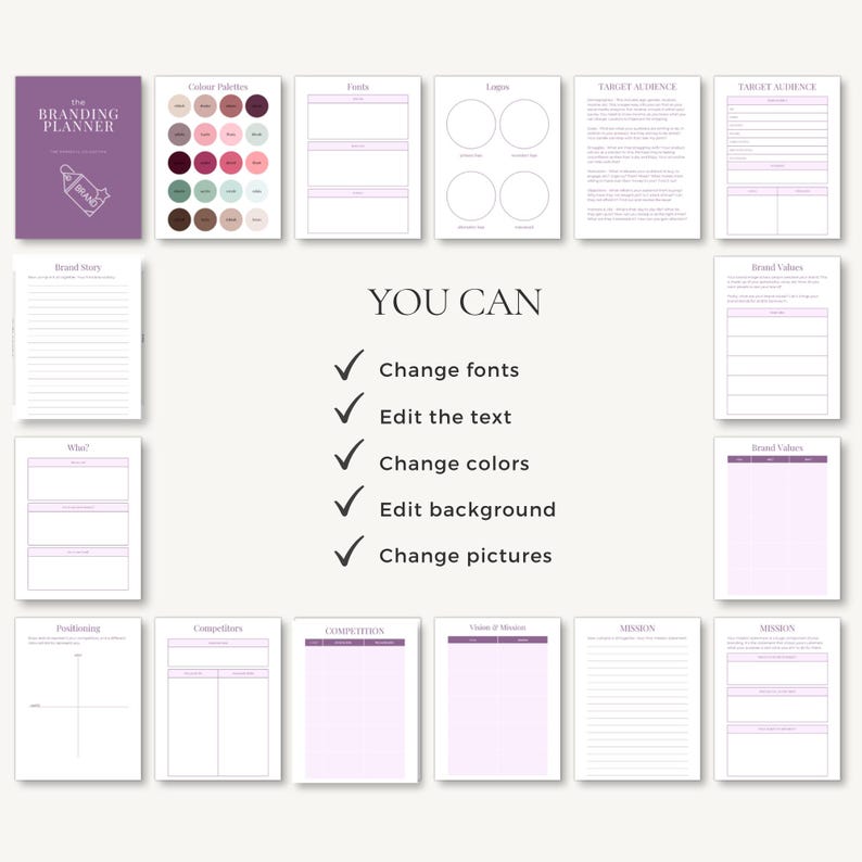 Small Business Planner | Brand Identity Kit | Business Binder | Printable PDF A4 A5 Canva Editable