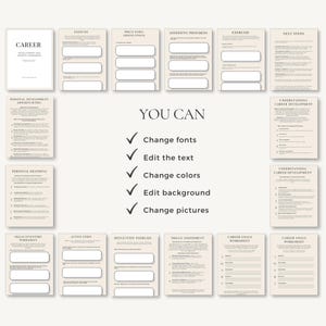 Career Planning Workbook | Personal Growth Planner | Work Life Balance | PDF A4 A5 Canva Editable