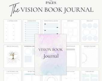 Vision Board Planner | Dream Life & Goal Setting Workbook | Future Self Planner | PDF A4 A5 Canva
