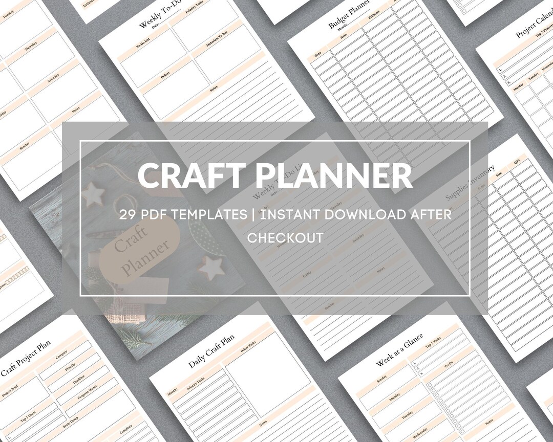Craft Planner 29 PDF Printable Pages Instant Download - Etsy