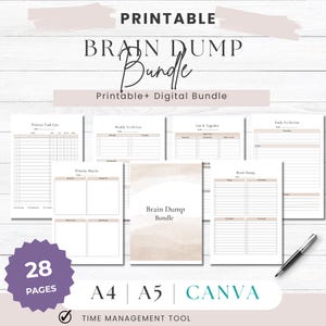 Brain Dump Journal Printable: ADHD Mental Declutter Sheets