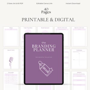 Small Business Planner | Brand Identity Kit | Business Binder | Printable PDF A4 A5 Canva Editable