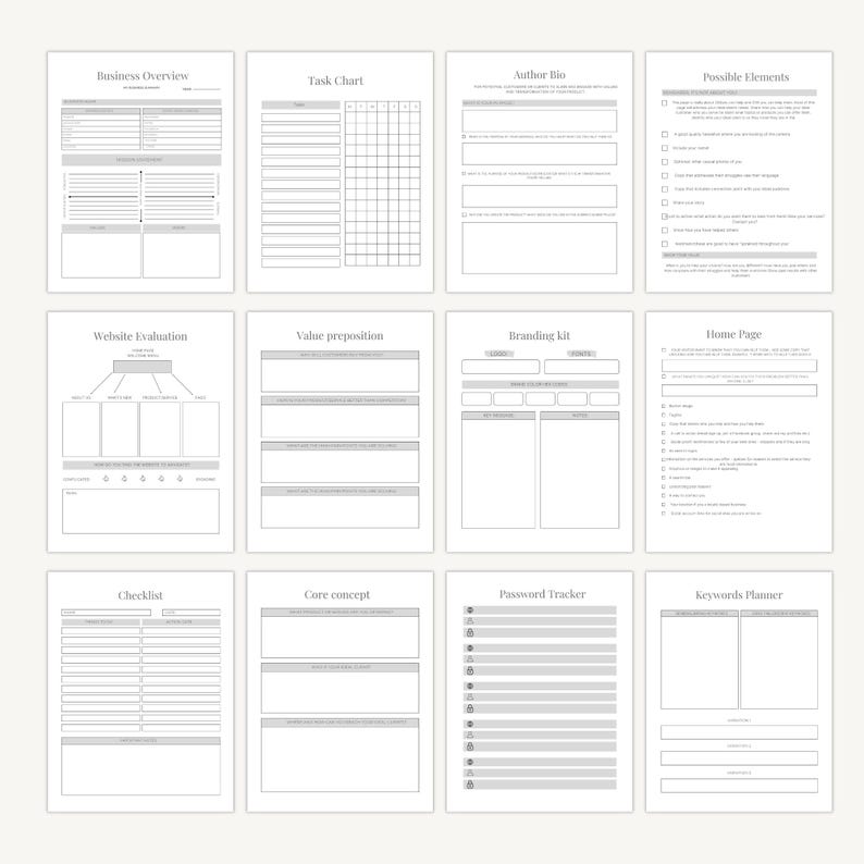 Printable Website Planner | SEO & Keyword Research | Marketing Planner ...