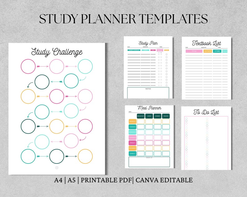 Student Study Planner Printable | Weekly Study & Assignment Tracker ...