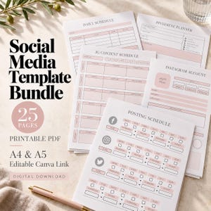 Social Media Content Planner: Monthly Calendar, Post Ideas and Caption Worksheets
