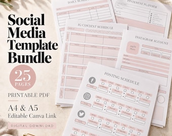 Social Media Content Planner: Monthly Calendar, Post Ideas and Caption Worksheets
