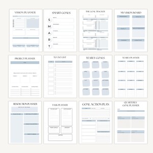 Vision Setting Template Goal Setting Self Improvement Journal Printable, Life Planner Editable ...