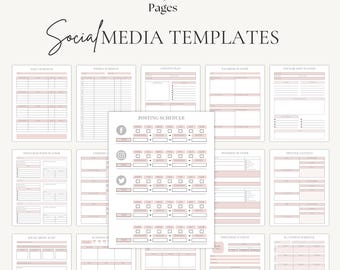 Social Media Content Planner Content Calendar Planning Worksheets Small Business Workbook