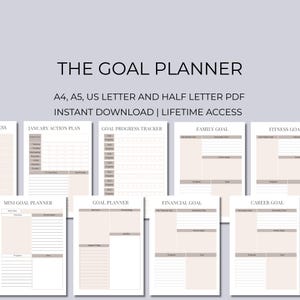 Goal Planner 2025 | Productivity Planner | Vision Board & Habit Tracker