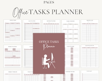 Admin Planner | Office Management & Recurring Task Planner | Administration Notebook | PDF A4 A5 Canva