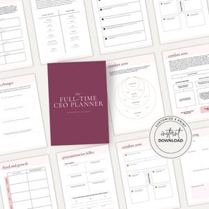 Business Owner Planner | Goal Setting Planner | CEO Mindset Workbook | Entrepreneur Templates | A4 A5 Canva