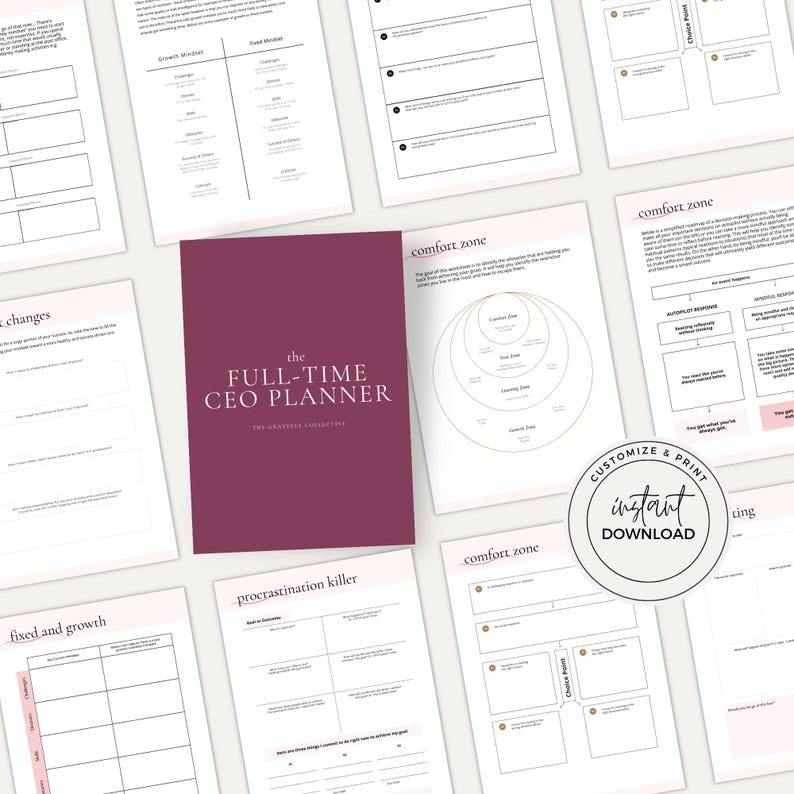 Business Owner Planner | Goal Setting Planner | CEO Mindset Workbook | Entrepreneur Templates | A4 A5 Canva