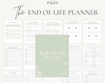 Family Emergency Binder | Legacy Planner | End of Life & Estate Information | PDF A4 A5 Canva Editable