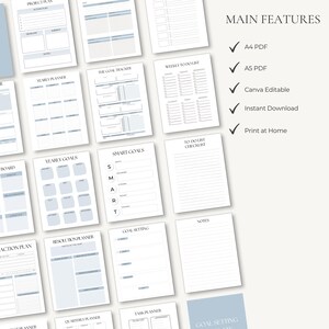 Vision Setting Template Goal Setting Self Improvement Journal Printable, Life Planner Editable ...