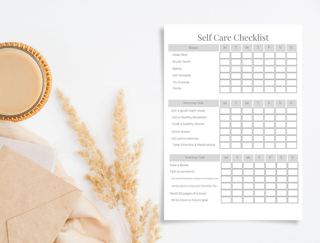 Self Care Checklist Printable | Daily Routine Tracker | A4 A5 PDF ...