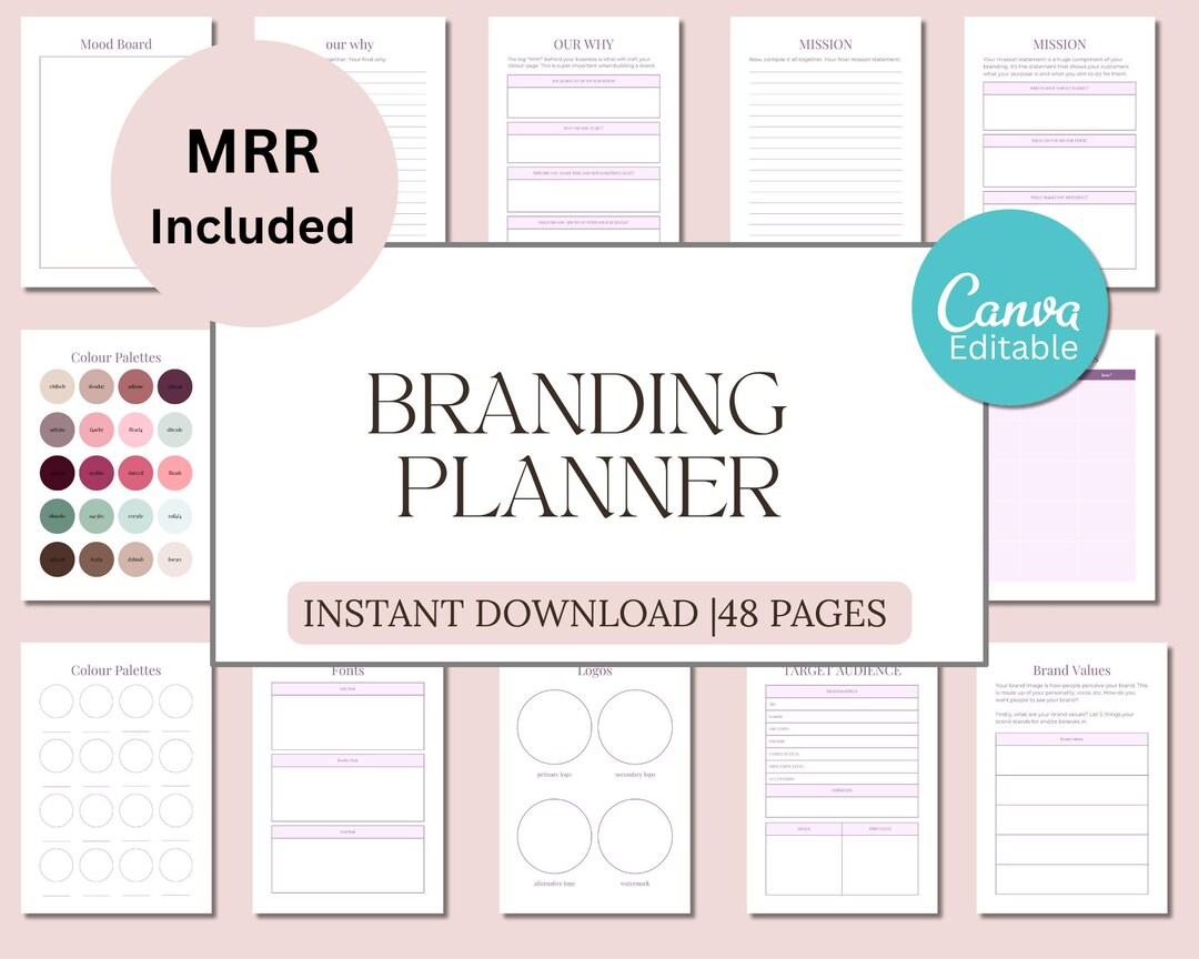 Editable Canva Branding Planner: Brand Strategy Workbook (A4/A5 Digital ...